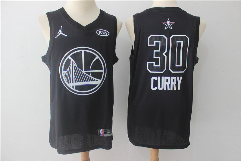 Men Golden State Warriors 30 Curry Black 2108 All Stars NBA Jerseys